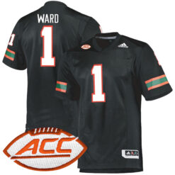 Cam Ward Miami Hurricanes Football Black Alternate Stitched Jersey w/ ACC Patch