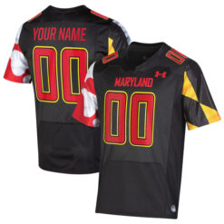 Custom Maryland Terrapins Football Black Alternate Game Stitched Jersey