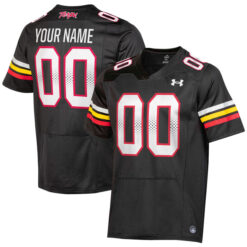 Custom Maryland Terrapins Football Black Stitched Jersey
