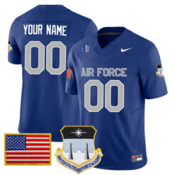 Custom Air Force Falcons Football Royal Blue Home Game Stitched Jersey w/ MWC Patch