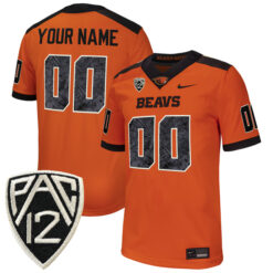 Custom Oregon State Beavers Football Orange Alternate Stitched Jersey w/ PAC12 Patch