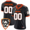 Custom Oregon State Beavers Football Black Home Game Stitched Jersey w/ PAC12 Patch
