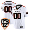 Custom Oregon State Beavers Football White Away Game Stitched Jersey w/ PAC12 Patch