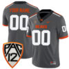 Custom Oregon State Beavers Football Grey Alternate Game Stitched Jersey w/ PAC12 Patch