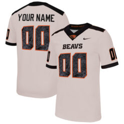 Custom Oregon State Beavers Football White Away Stitched Jersey