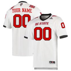 Custom North Carolina State Wolfpack Football White Away Game Stitched Jersey