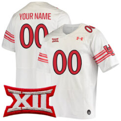 Custom Utah Utes Football White Throwback Game Stitched Jersey w/ BIG12 Patch