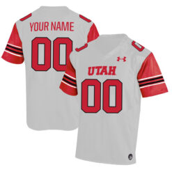 Custom Utah Utes Football White Away Game Stitched Jersey