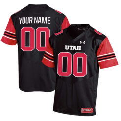 Custom Utah Utes Football Black Alternate Game Stitched Jersey