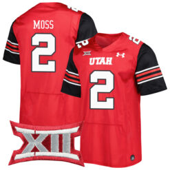 Zack Moss Utah Utes Football Red Home Game Stitched Jersey w/ XII Patch