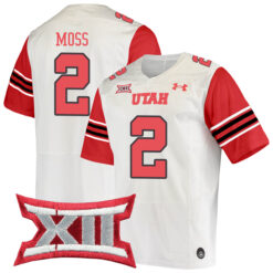 Zack Moss Utah Utes Football White Away Game Stitched Jersey w/ XII Patch