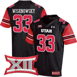 Mitch Wishnowsky Utah Utes Football Black Alternate Game Stitched Jersey w/ XII Patch