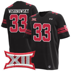 Mitch Wishnowsky Utah Utes Football Black Stitched Jersey w/ XII Patch