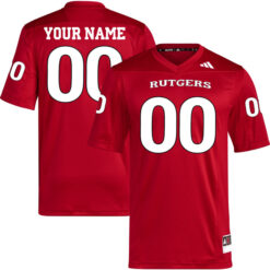 Custom Rutgers Scarlet Knights Football Scarlet Home Game Stitched Jersey