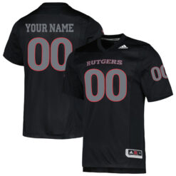 Custom Rutgers Scarlet Knights Football Black Alternate Game Stitched Jersey