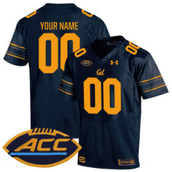 Custom California Golden Bears Football Navy Home Game Jersey w/ ACC Patch - All Stitched