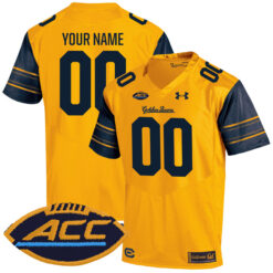 Custom California Golden Bears Football Gold Alternate Game Jersey w/ ACC Patch - All Stitched