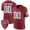 Custom Washington State Cougars Football Crimson Home Game Jersey w/ PAC12 Patch - All Stitched