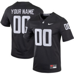 Custom Washington State Cougars Football Charcoal Alternate Game Jersey - All Stitched