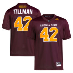 Pat Tillman Arizona State Sun Devils Football Maroon Premier Stitched Jersey