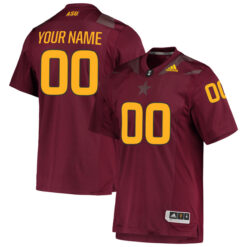 Custom Arizona State Sun Devils Football Maroon Premier Stitched Jersey