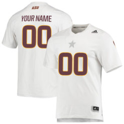 Custom Arizona State Sun Devils Football White Aeroready Stitched Jersey