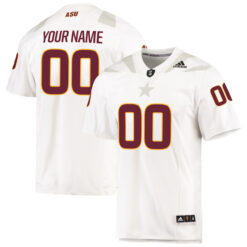 Custom Arizona State Sun Devils Football White Premier Stitched Jersey