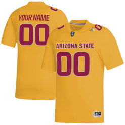 Custom Arizona State Sun Devils Football Gold Game Stitched Jersey