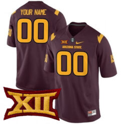 Custom Arizona State Sun Devils Football Maroon Stitched Jersey w/ XII Patch