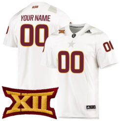 Custom Arizona State Sun Devils Football White Premier Stitched Jersey w/ XII Patch
