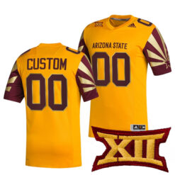Custom Arizona State Sun Devils Football Gold Premier Stitched Jersey w/ XII Patch