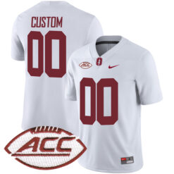 Custom Stanford Cardinal Football White Game Stitched Jersey w/ ACC Patch
