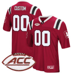 Custom Stanford Cardinal Football Cardinal Colosseum Foos Ball Stitched Jersey w/ ACC Patch