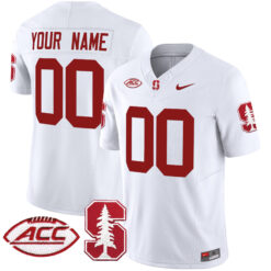 Custom Stanford Cardinal Football White Vapor Limited Stitched Jersey w/ ACC Patch