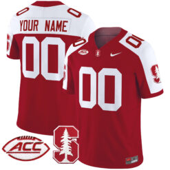 Custom Stanford Cardinal Football Cardinal Alternate Vapor Limited Stitched Jersey w/ ACC Patch