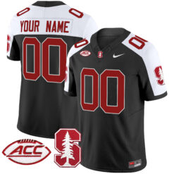 Custom Stanford Cardinal Football Black Alternate Vapor Limited Stitched Jersey w/ ACC Patch