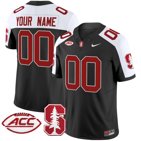 Custom Stanford Cardinal Football Black Alternate Vapor Limited Stitched Jersey w/ ACC Patch
