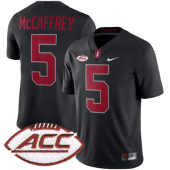 Christian McCaffrey Stanford Cardinal Football Black Alternate Game Stitched Jersey w/ ACC Patch
