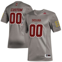 Custom Indiana Hoosiers Football Grey Premier Strategy Stitched Jersey