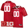 Custom Indiana Hoosiers Football Crimson Home Game Stitched Jersey w/ B1G Patch