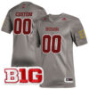 Custom Indiana Hoosiers Football Grey Premier Strategy Stitched Jersey w/ B1G Patch