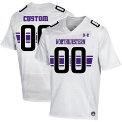 Custom Northwestern Wildcats Football White Away Game Stitched Jersey