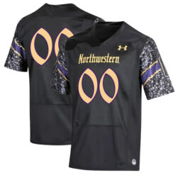 Custom Northwestern Wildcats Football Black Gothic Alternate Stitched Jersey