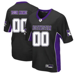 Custom Northwestern Wildcats Football Black Colosseum Max Power Stitched Jersey