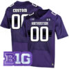 Custom Northwestern Wildcats Football Purple Home Game Stitched Jersey w/ B1G Patch