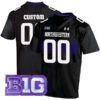 Custom Northwestern Wildcats Football Black Alternate Game Stitched Jersey w/ B1G Patch