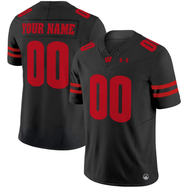 Custom Wisconsin Badgers Football Black Limited Stitched Jersey