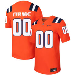 Custom Illinois Fighting Illini Football Orange Home Stitched Jersey