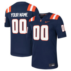 Custom Illinois Fighting Illini Football Navy Alternate Stitched Jersey