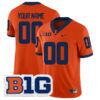 Custom Illinois Fighting Illini Football Orange Home Game Stitched Jersey w/ B1G Patch